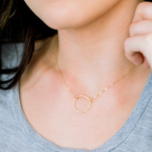 Open Ring Necklace - Waterproof, Hypoallergenic, Minimalist