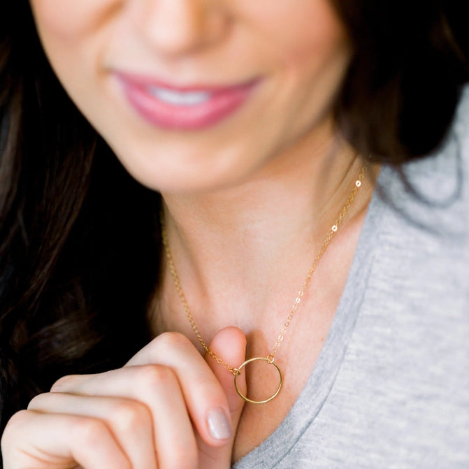 Open Ring Necklace - Waterproof, Hypoallergenic, Minimalist